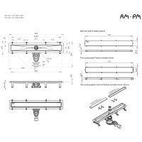 Душевой лоток AM.PM MasterFlow 60 W01SC-U11-060-04BM с Черной матовой решеткой / под плитку Tile — фото 29, Душевые лотки