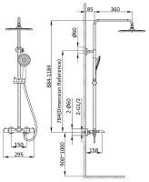 Товар: Душевая система Vincea Esse VSFS-1E1TMB с термостатом Черная матовая - фото 11 Душевая система Vincea Esse VSFS-1E1TMB с термостатом Черная матовая — фото 11, Душевые стойки