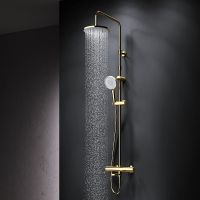 Товар: Душевая система AM.PM X-Joy F0785A599 с термостатом Золото - фото 6 Душевая система AM.PM X-Joy F0785A599 с термостатом Золото — фото 6, Душевые стойки