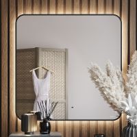 Зеркало Bond Loft 80x80 M35ZE-8080 с подсветкой Черное глянцевое с бесконтактным выключателем — фото 8, Зеркала в ванную комнату