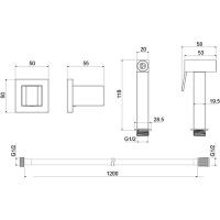 Гигиенический душ Aquatek AQ2053CR Хром — фото 3, Гигиенические души