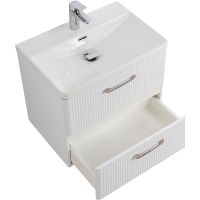 Тумба под раковину BelBagno Due 50 DUE-500-2C-SO-BM-P подвесная Белый металлик — фото 3, Тумбы под раковину