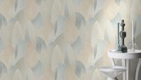 Обои RASCH Vitrage 974812 Винил на флизелине (1,06*10,05) Бежевый/Бирюзовый/Серый, Геометрия — фото 3, Обои для стен