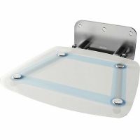 Сиденье для душа Ravak Ovo B II Blueline B8F0000055 Прозрачно-белое Голубые полосы — фото 1, Сиденья