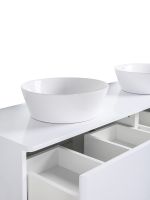 Тумба с раковиной Orange Otto 130 Ot-130TuMDF+B08-360W подвесная Белый глянец — фото 6, Мебель для ванной