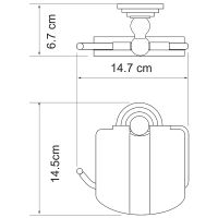 Держатель туалетной бумаги WasserKRAFT Ammer K-7025 с крышкой Хром матовый — фото 3, Держатели туалетной бумаги