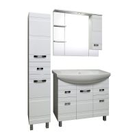 Зеркало со шкафом Runo Турин 85 R УТ000002105 с подсветкой Белое — фото 3, Зеркальные шкафы в ванную