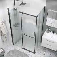 Душевой уголок Grossman Pragma 120х80 120.K33.03.1280.21.02 профиль Черный матовый стекло шиншилла — фото 5, Душевые уголки