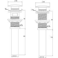 Донный клапан WeltWasser WW PP GL-WT 10000003677 click-clack Белый глянцевый — фото 3, Донные клапаны