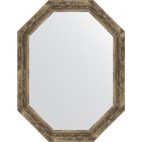 Зеркало Evoform Octagon 63x83 BY 7123 в багетной раме - Старое дерево с плетением 70 мм — фото 1, Мебель для ванной