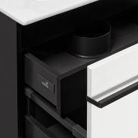 Товар: Тумба под раковину Roca Aneto 80 857430806 подвесная Белый глянец Черная матовая - фото 5 Тумба под раковину Roca Aneto 80 857430806 подвесная Белый глянец Черная матовая — фото 5, Мебель для ванной