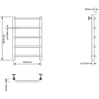 Водяной полотенцесушитель Aquanet Fiona 60x40 266735 Хром — фото 2, Водяные полотенцесушители