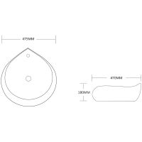 Товар: Раковина-чаша Ceruttispa 48 CR045E СТ9571 Белая - фото 3 Раковина-чаша Ceruttispa 48 CR045E СТ9571 Белая — фото 3, Раковины накладные