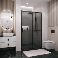 Душевая дверь Grossman Style 130 100.K33.05.130.21.10 профиль Черный матовый стекло тонированное — фото 4, Душевые двери в нишу