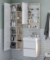 Товар: Шкаф пенал Aquaton Сканди 40 1A253403SDB20 подвесной Белый Дуб верона - фото 4 Шкаф пенал Aquaton Сканди 40 1A253403SDB20 подвесной Белый Дуб верона — фото 4, Мебель для ванной