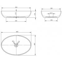 Раковина-чаша Abber Stein 60 AS2619 Белая матовая — фото 5, Раковины накладные