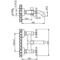 Смеситель для ванны Orange Mia Графит арт-M34-100gr — фото 2, Смеситель для ванны
