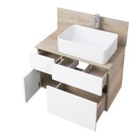 Товар: Тумба под раковину Aquaton Мишель 80 1A244501MIX40 подвесная Дуб эндгрейн Белая - фото 3 Тумба под раковину Aquaton Мишель 80 1A244501MIX40 подвесная Дуб эндгрейн Белая — фото 3, Мебель для ванной