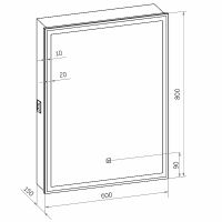 Зеркальный шкаф Континент Allure LED 60 R МВК005 с подсветкой Белый — фото 14, Зеркальные шкафы в ванную