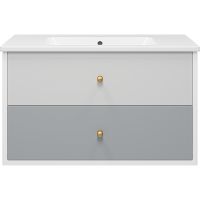 Товар: Тумба с раковиной Brevita 50 Shades of Grey Анастейша 100 УТ000014281 подвесная Белая матовая Серая матовая - фото 2 Тумба с раковиной Brevita 50 Shades of Grey Анастейша 100 УТ000014281 подвесная Белая матовая Серая матовая — фото 2, Мебель для ванной