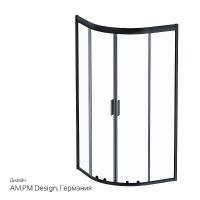 Душевой уголок AM.PM Gem 90х90 W90G-401-090BT профиль Черный матовый стекло прозрачное — фото 8, Душевые уголки четверть круга