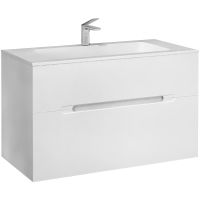 Тумба под раковину Jorno Modul 100 Mоl.01.97/P/W подвесная Белый глянец — фото 2, Тумбы под раковину