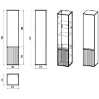 Товар: Шкаф пенал Brevita Enfida 35 R ENF-05035-030P Бежевый матовый - фото 12 Шкаф пенал Brevita Enfida 35 R ENF-05035-030P Бежевый матовый — фото 12, Мебель для ванной