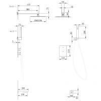 Душевая система Abber Insel AF8050 с термостатом Хром — фото 3, Встраиваемые душевые комплекты