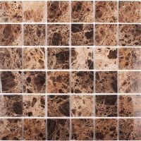 Керамическая мозаика StarMosaic Wild Stone Dark Emperador Polished JMST055 30,5x30,5 см — фото 1, Мозаика