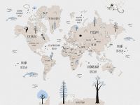 Фреска детская Ortograf Little Friends 34378 Фактура бархат FX Флизелин (4*3) Серый/Бежевый, Карты — фото 2, Фрески