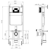 Товар: Инсталляция beWash BW74 K500RZVP0500SYC00000 для унитаза с клавишей смыва Черное стекло Хром - фото 13 Инсталляция beWash BW74 K500RZVP0500SYC00000 для унитаза с клавишей смыва Черное стекло Хром — фото 13, Инсталляции