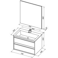 Комплект мебели для ванной Aquanet Lino 80 271955 подвесной Белый матовый — фото 6, Мебель для ванной