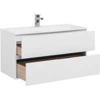 Товар: Тумба с раковиной Aquanet Алвита 100 238369 подвесная Белый глянец - фото 3 Тумба с раковиной Aquanet Алвита 100 238369 подвесная Белый глянец — фото 3, Мебель для ванной