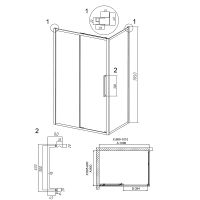 Душевой уголок Grossman Cosmo 100х90 120.K33.02.1090.21.02 профиль Черный матовый стекло шиншилла — фото 10, Прямоугольные душевые уголки