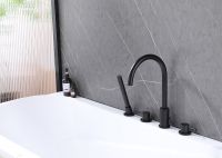 Смеситель на борт ванны Abber Wasser Kreis AF8113B Черный матовый — фото 2, Смесители