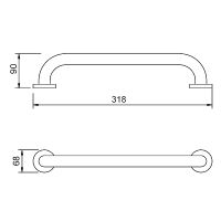 Поручень для ванной Aquanet ППН-02.250 267856 Хром — фото 3, Аксессуары для ванной