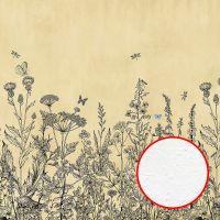 Фреска Ortograf Flora 31063 Фактура бархат FX Флизелин (4*2,7) Бежевый, Цветы/Бабочки — фото 1, Фрески
