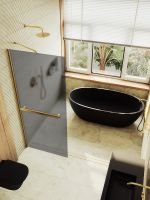 Товар: Душевая перегородка Maybah Glass MGD-712-3ш 1090x1950 в широком профиле Золото стекло графитовое матовое - фото 5 Душевая перегородка Maybah Glass MGD-712-3ш 1090x1950 в широком профиле Золото стекло графитовое матовое — фото 5, Душевые перегородки