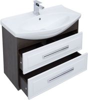 Товар: Тумба под раковину Aquanet Остин 85 200908 подвесная Белый глянец Дуб кантербери - фото 3 Тумба под раковину Aquanet Остин 85 200908 подвесная Белый глянец Дуб кантербери — фото 3, Тумбы под раковину