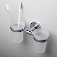 Стакан для зубных щеток WasserKRAFT Isen K-4028D двойной Хром — фото 2, Мыльницы