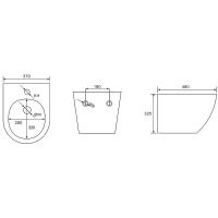 Биде Abber Bequem AC1150MB подвесное Черное матовое — фото 7, Биде