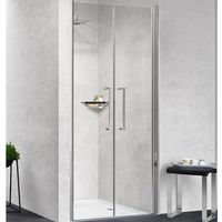 Душевая дверь Novellini Young 80 Y22B77-1K профиль Хром стекло прозрачное — фото 1, Душевые двери в нишу