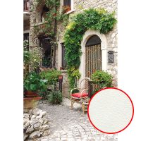 Фреска Ortograf Городской пейзаж 4260 Фактура флок FLK Флизелин (1,8*2,7) Бежевый/Зеленый, Город/Листья — фото 1, Фрески