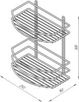 Полка корзина DIWO Смоленск П16076 Черный муар — фото 2, Полки для ванной и душа