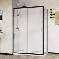 Душевой уголок Vincea City 110x90 VSR-5CT9011CLB профиль Черный стекло прозрачное — фото 1, Прямоугольные душевые уголки