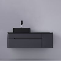 Тумба под раковину Jorno Shine 120 Shi.01.120/P/A подвесная Антрацит — фото 1, Тумбы под раковину