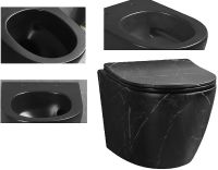 Товар: Унитаз Ceruttispa Sella Aria Tornado MMB CT9531 подвесной Черный матовый мрамор с сиденьем Микролифт - фото 4 Унитаз Ceruttispa Sella Aria Tornado MMB CT9531 подвесной Черный матовый мрамор с сиденьем Микролифт — фото 4, Подвесные унитазы