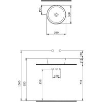 Раковина-чаша Berges Ego SL 38 181061 Серая матовая — фото 4, Раковины накладные