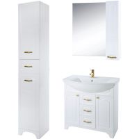 Зеркало со шкафом Bellezza Тиффани 85 Белая — фото 6, Зеркальные шкафы в ванную