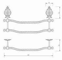 Полотенцедержатель Migliore Elisabetta 17040 двойной Хром — фото 3, Полотенцедержатели